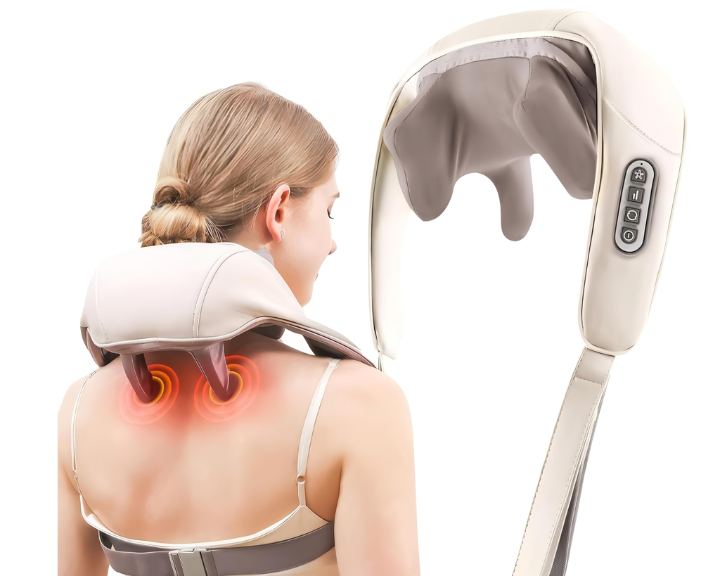 Neck and back massager for cervical pain relief.