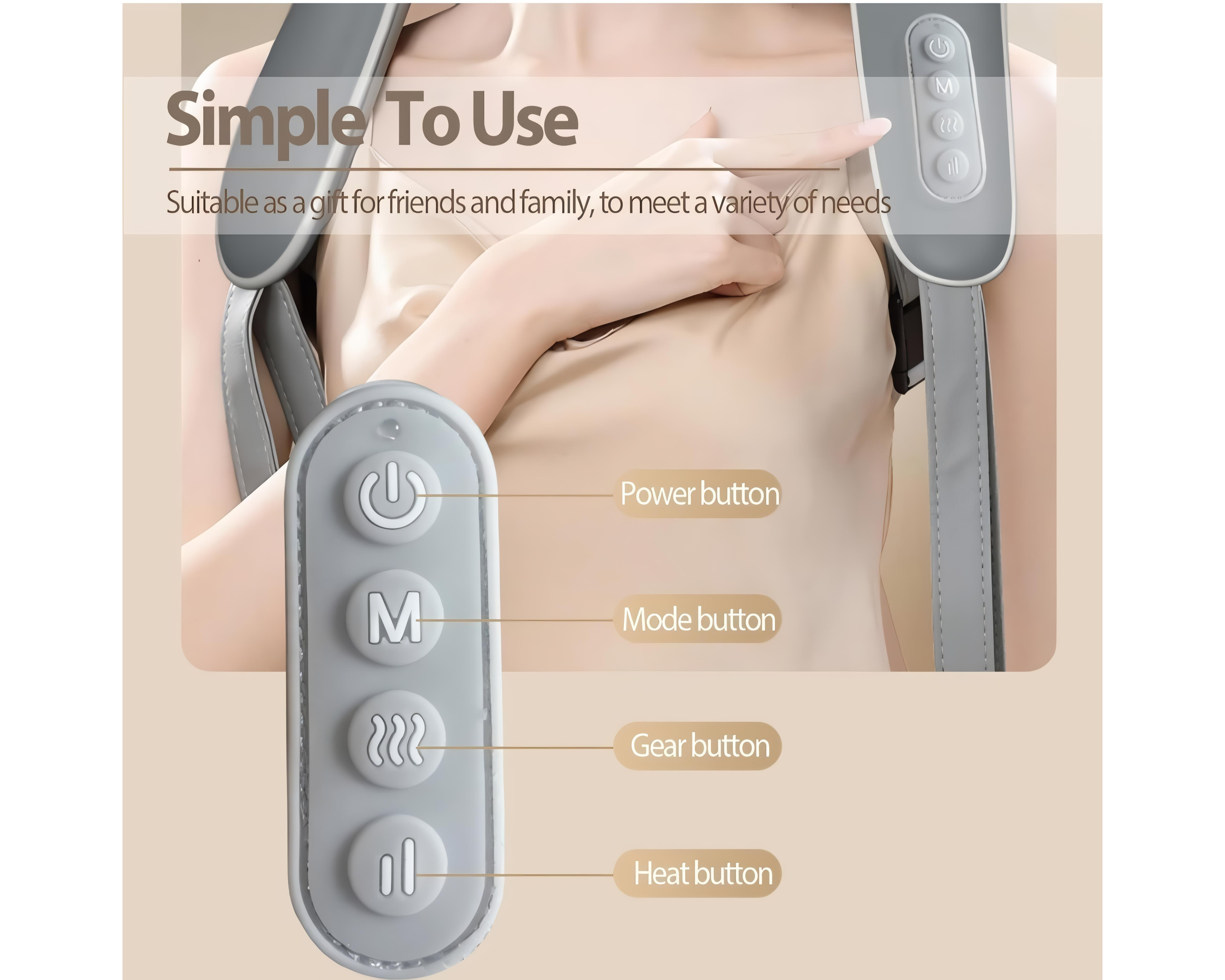 Neck and back massager for cervical pain relief.