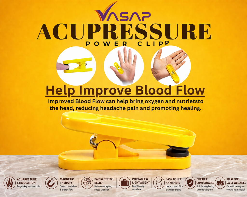 Acupressure magnetic finger power clips handheld massager(yellow,set of 5)
