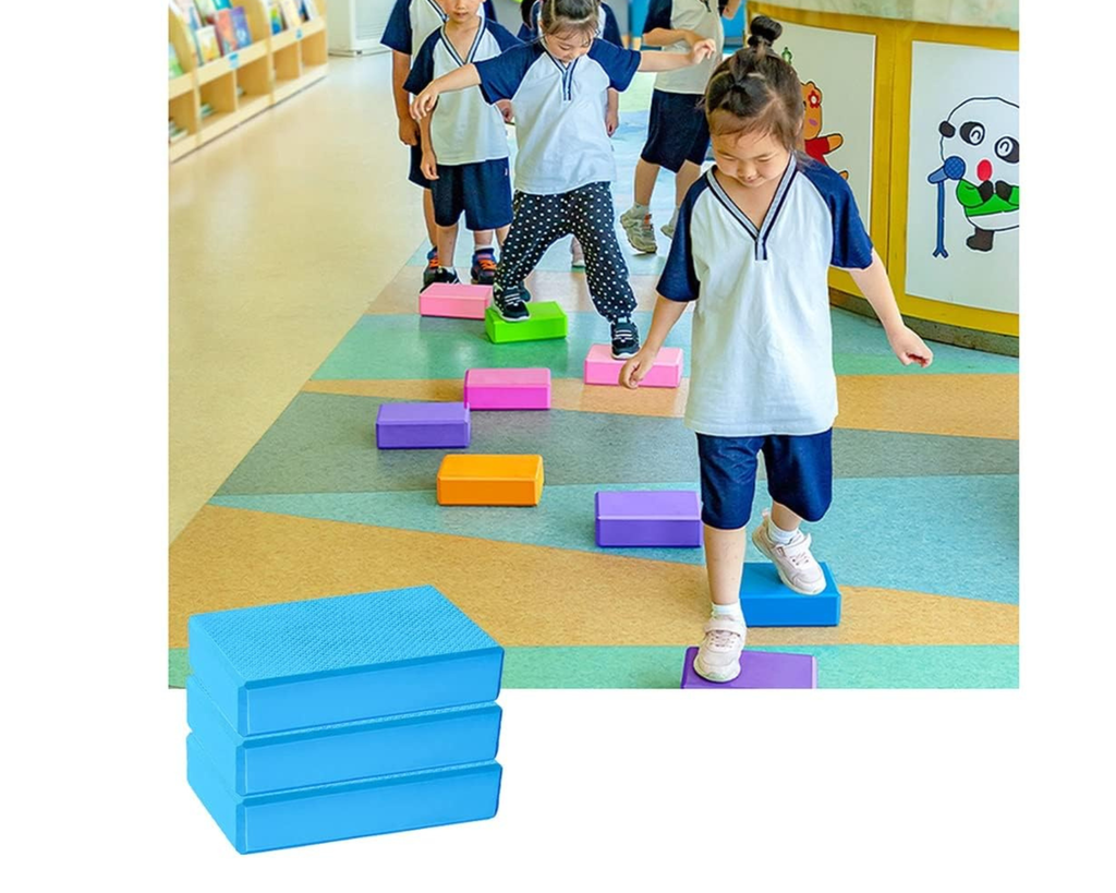 High-Density Foam Yoga Block for Stretching, Balance & Workout, Non-Slip Exercise Support Brick Multicolor (Pack of 2)