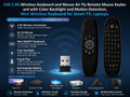 Air Mouse Remote with Mini Wireless Keyboard, 2.4G USB Fly Mouse with Color Backlight & Motion Detection, Wireless Remote Control for Smart TV, Android TV Box, PC, Laptop, Projector & HTPC.