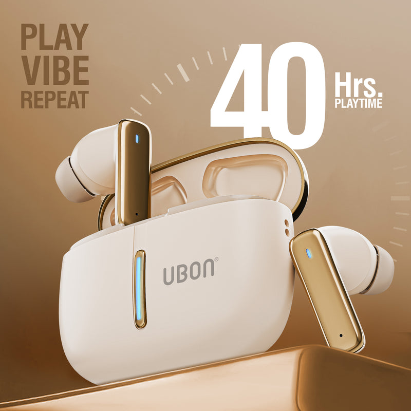 UBON J31 Freedom Series Truly Wireless Earbuds | 40Hrs Playtime | Bluetooth v5.3 TWS Earbuds | ENC Noise Free Calling | Voice Assistant | Deep Bass Sound | Type-C Fast Charging | IPX4 Water Resistant Earbuds for All Smartphones