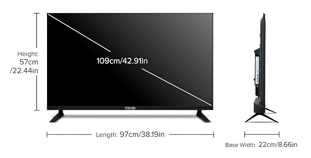VASAP 108 cm (43 inches) Frameless V Series Full HD Smart Android LED TV.