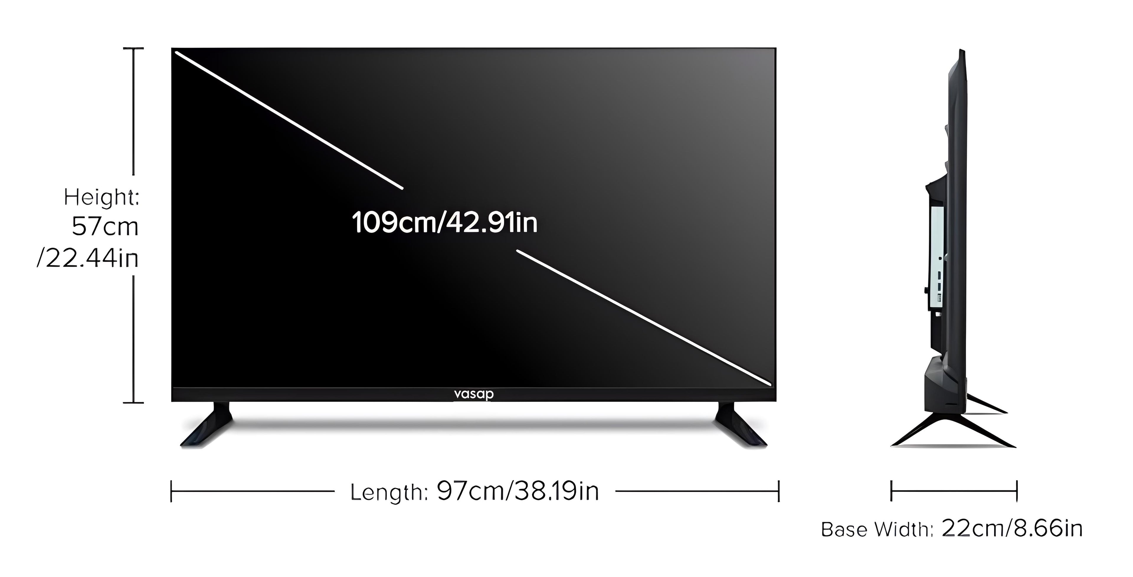 VASAP 108 cm (43 inches) Frameless V Series Full HD Smart Android LED TV.