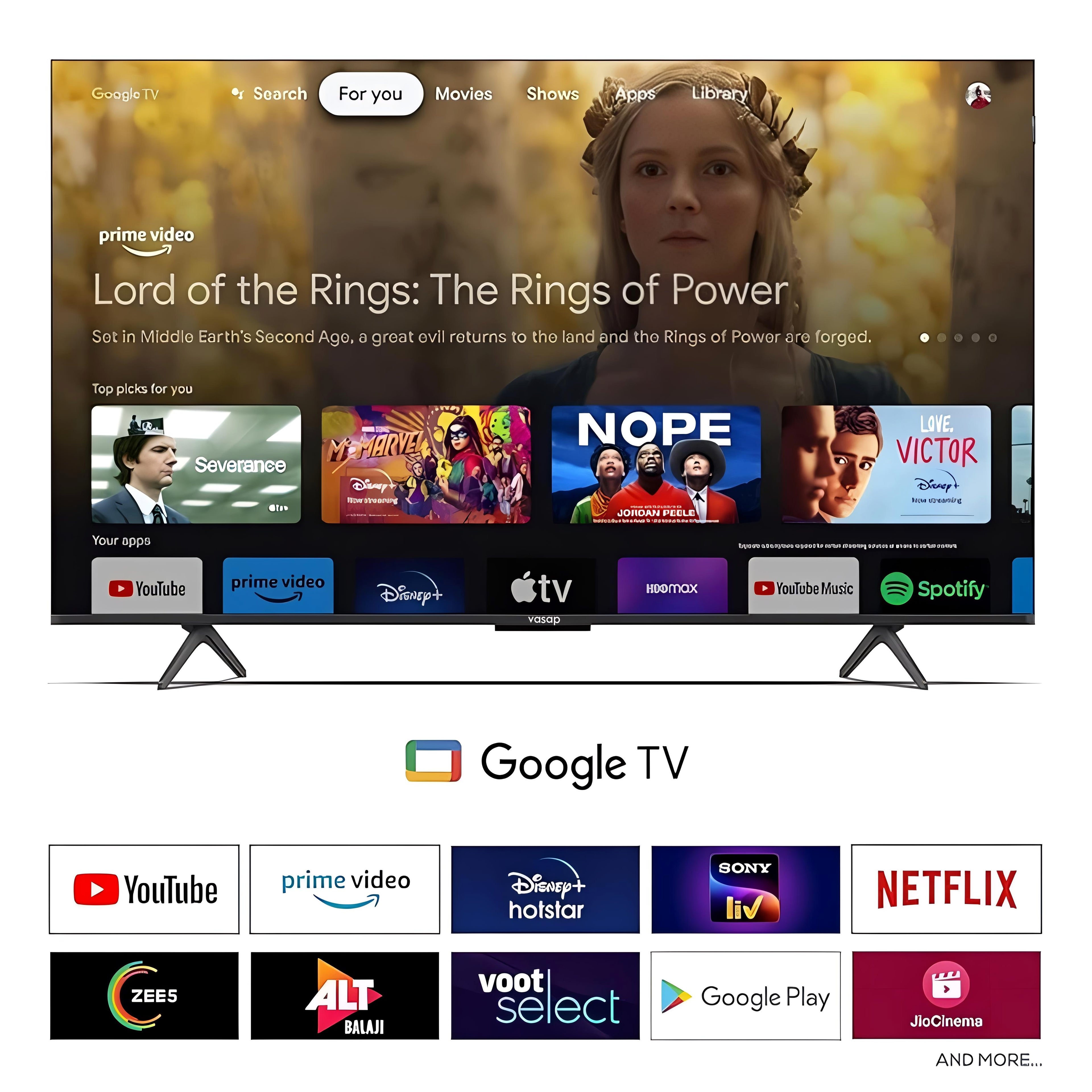 VASAP 108 cm (43 inches) Frameless 4K Ultra HD Smart  Google TV.