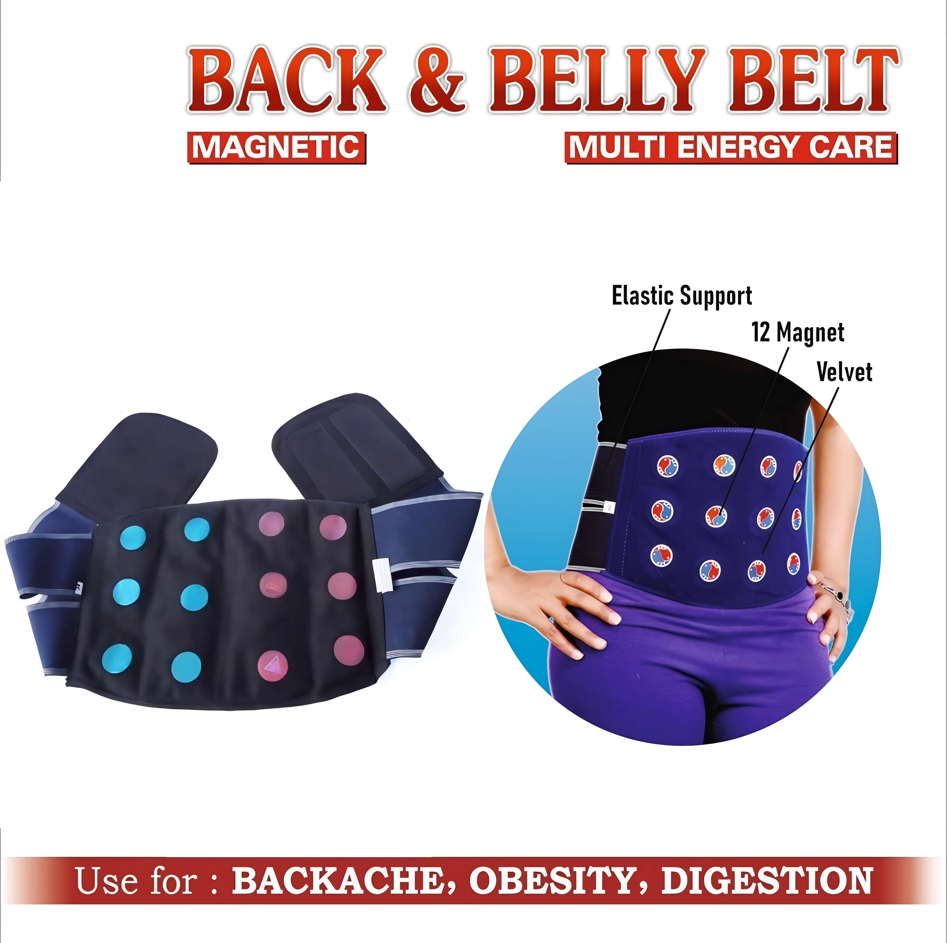 Acupressure Back and Belly magnetic belt.