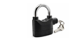 Alarm Security Lock with Motion Sensor | Heavy Duty Anti-Theft Padlock with 3 Keys for Bike, Gate & Door | Black