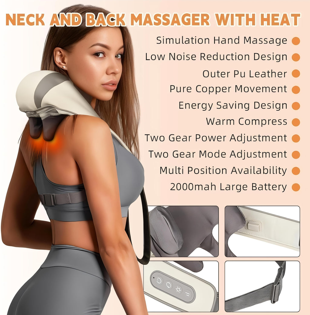 Neck and back massager for cervical pain relief.